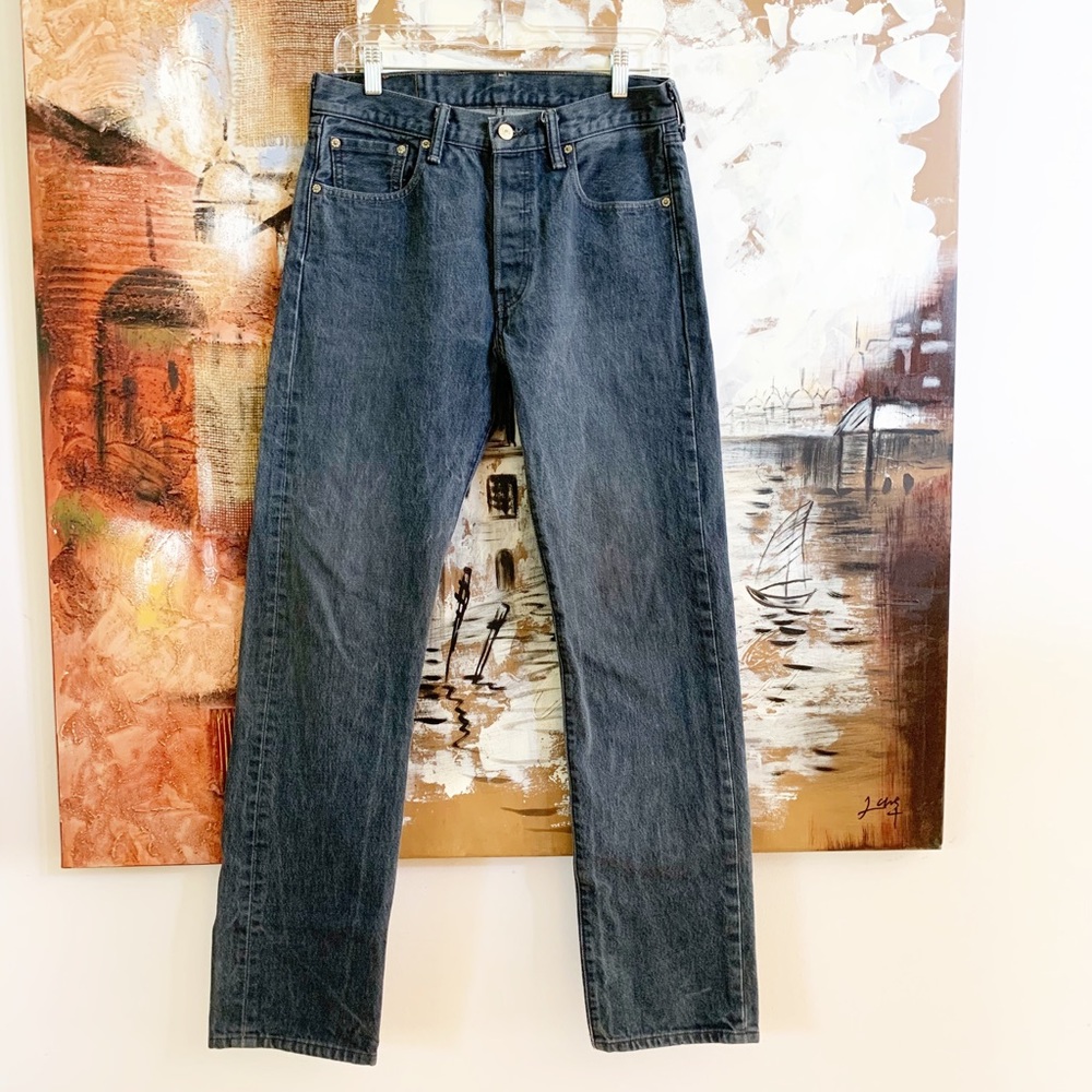 Levi 501’s Waxed Denim Button Fly Jeans